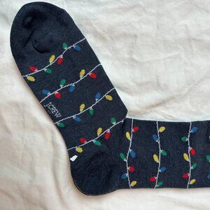 J CREW Mens Holiday lights trouser socks